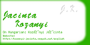 jacinta kozanyi business card